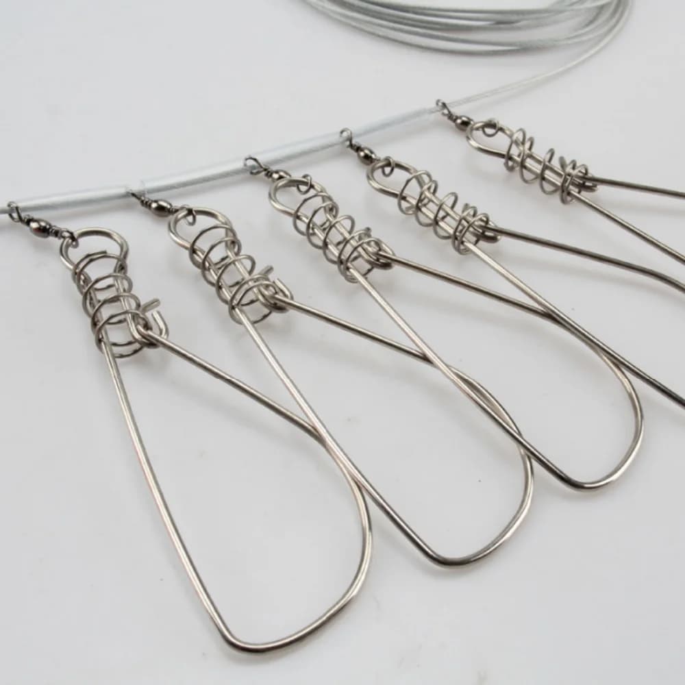 1Pc Accessori per la pesca Fibbia per lucchetto da pesca in acciaio inossidabile Affrontare Stringer a catena con galleggiante Strumenti per cintura di bloccaggio con esca per pesci vivi