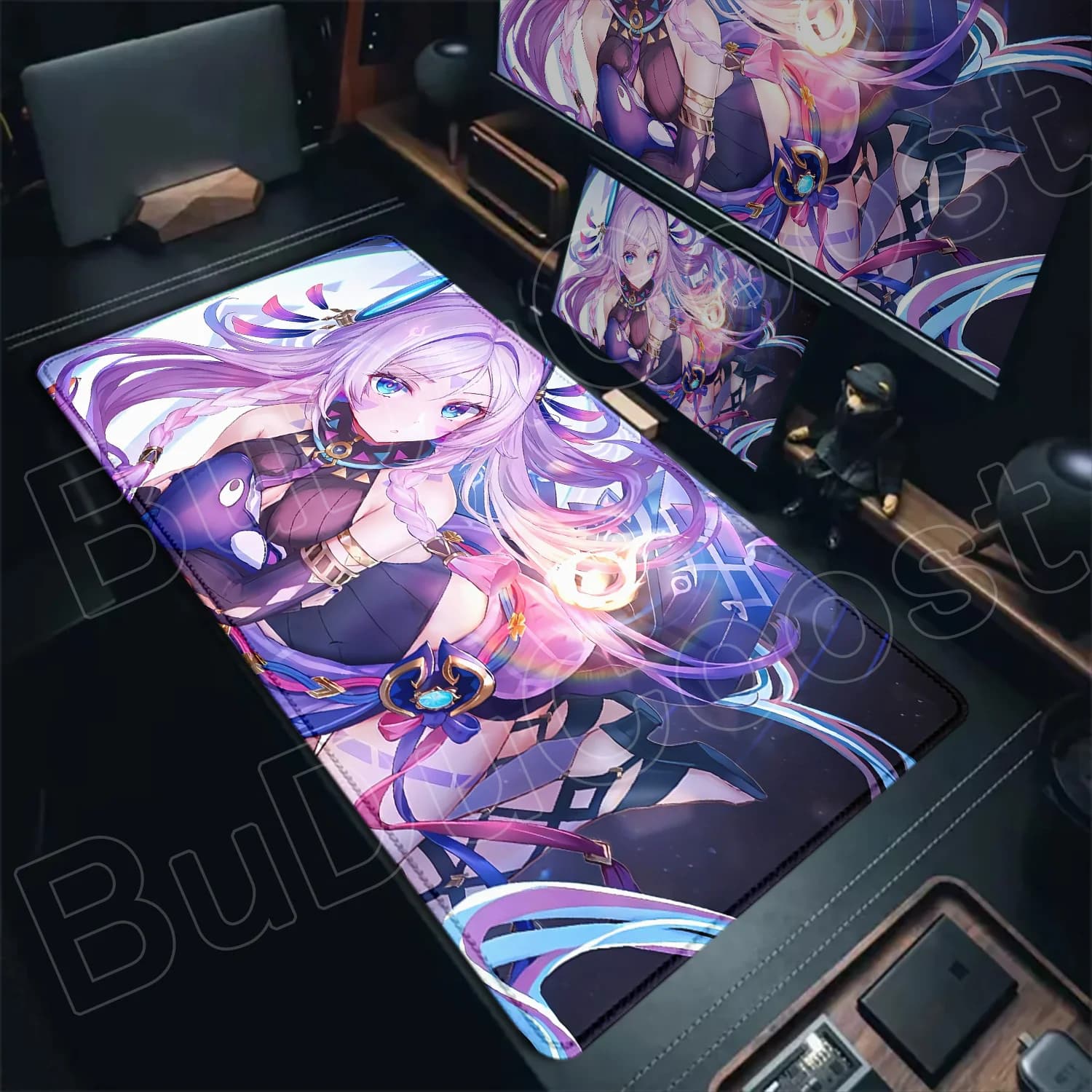 Tappetino per mouse HD Genshin Citlali per giochi popolari, accessori per PC gaming, tappetino da scrivania XXL grande, adatto per lavoro d'ufficio e gaming 900x400mm