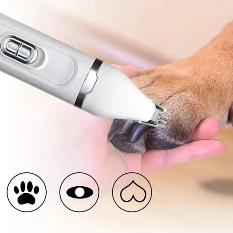 Set per Toelettatura Silenzioso Elettrico Mini per Animali Domestici, Tosatrice e Lima Unghie Senza Fili per Cani, Gatti e Piccoli Animali, Automatico in Ceramica