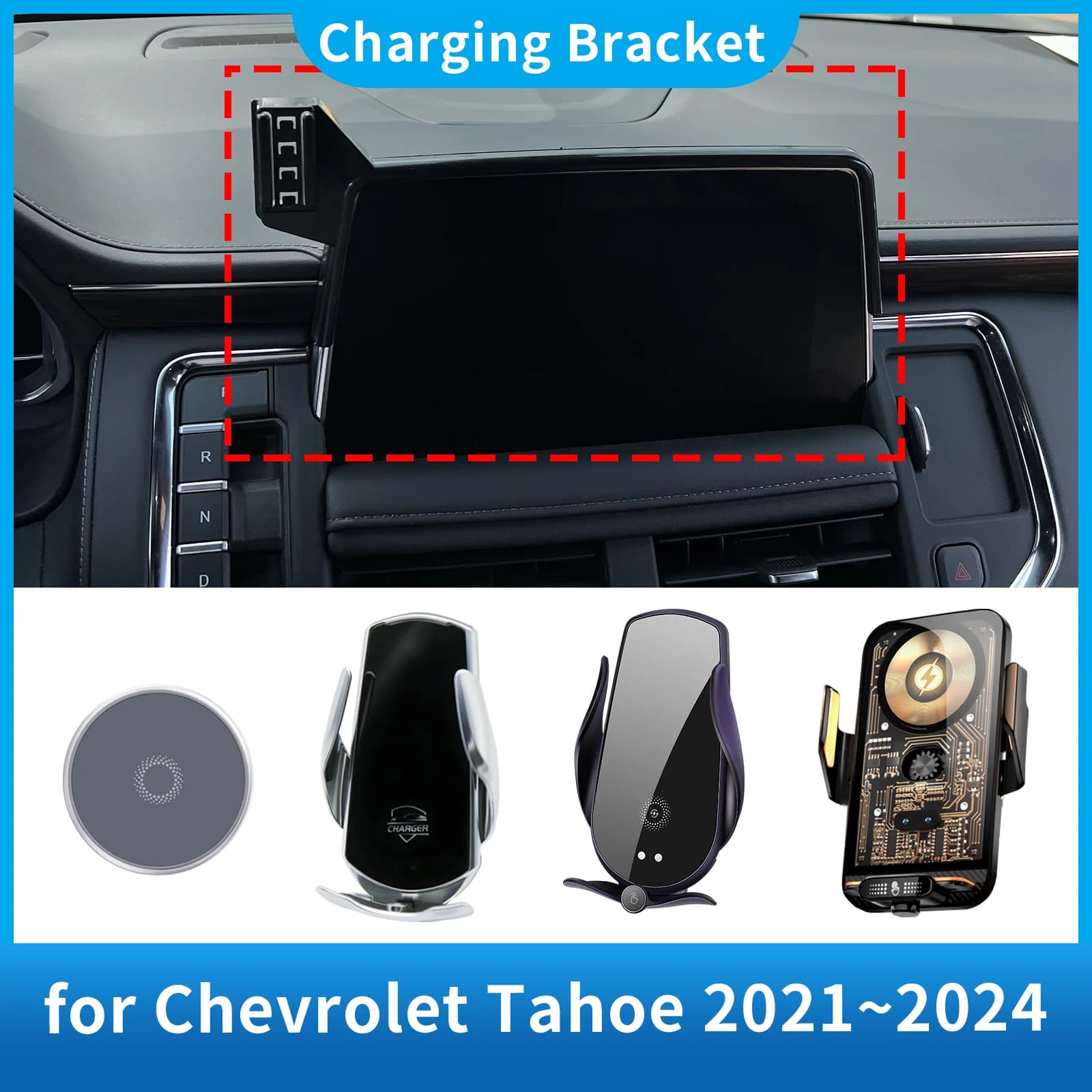 Per Chevrolet Tahoe 2021 ~ 2024 Accessori di Ricarica Supporto Del Telefono Mobile Per Auto Staffa GPS Supporto di Navigazione Auto
