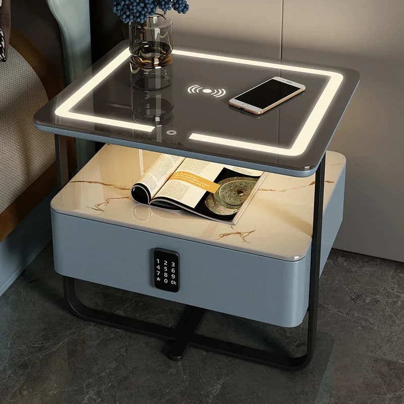 Comodini intelligenti moderni, multifunzionali, con ricarica wireless, chiusura con password, comodini per camera da letto, Mesa De Noche, mobili per camera da letto