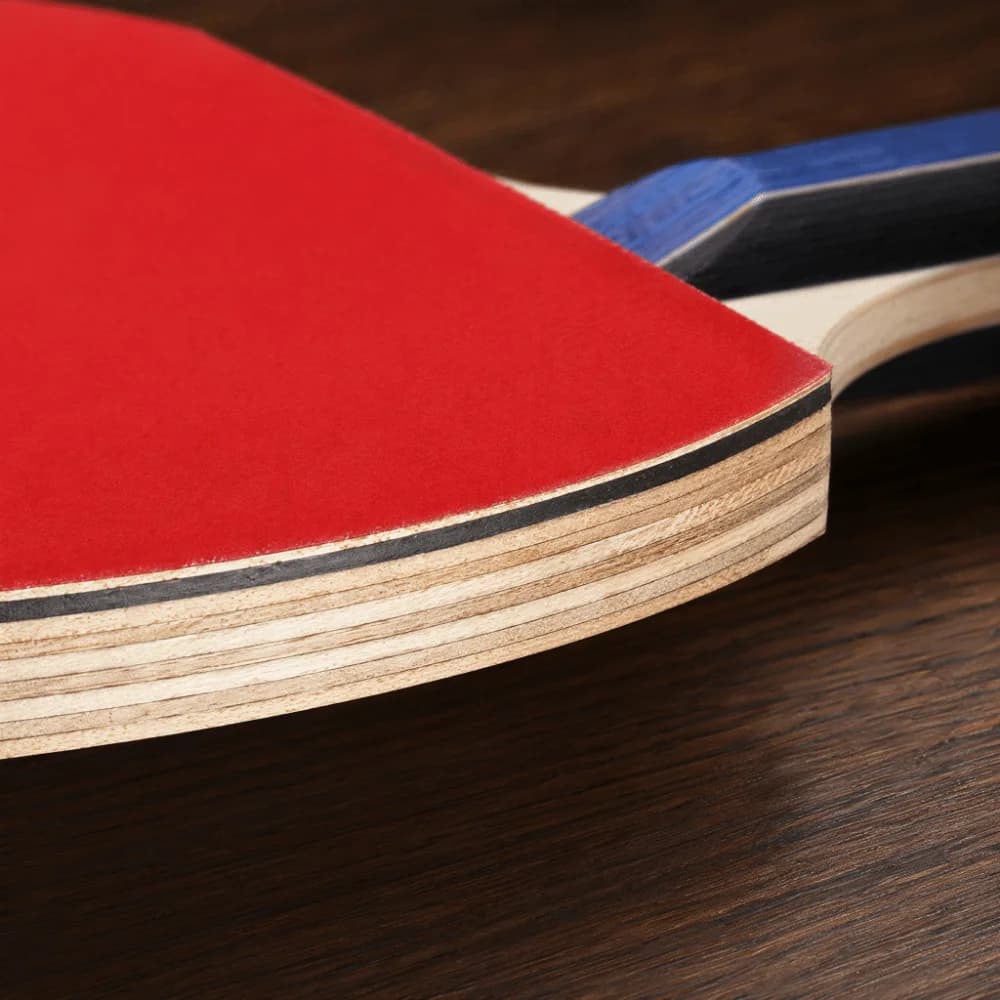 6PCS Poplar Wood Table Tennis Paddle Set Dual Rackets Zippered Case Ping Pong Racket Set Mesh Panel Flared Handle
