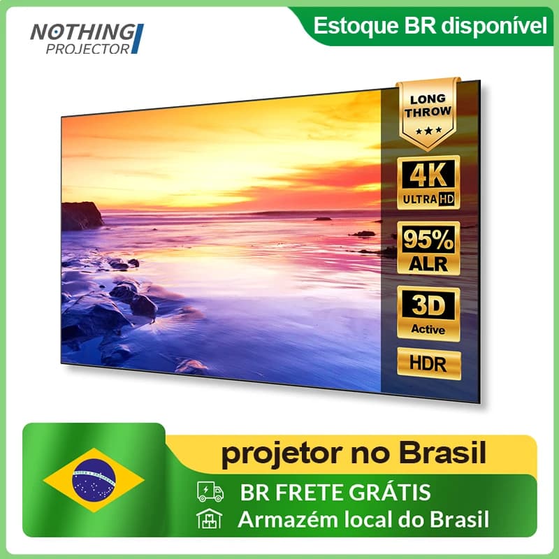 Schermo per proiettore a telaio fisso ALR a lunga gittata NothingProjector 100/120" 4K/8K per proiettori LT Zoom Home Cinema per grandi spazi