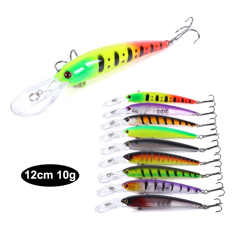 1 pz 12 cm 10 g Minnow Bandits Pesca Wobbler Richiamo Artificiale Esca Dura Esca Traina Esche