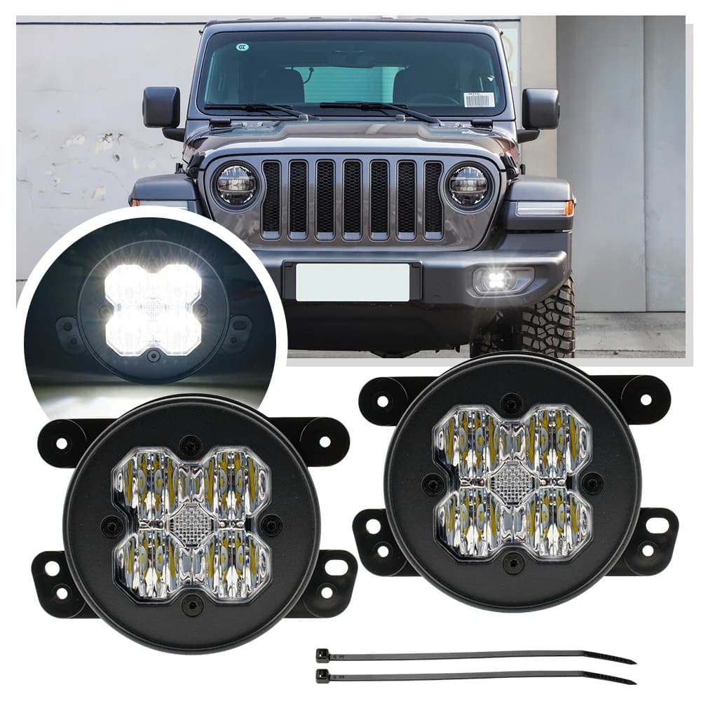 Luci di guida a LED 4×4 Baccelli di guida fuoristrada rotondi super luminosi per Jeep Grand Cherokee Wrangler Dodge Charger Fiat Freemont