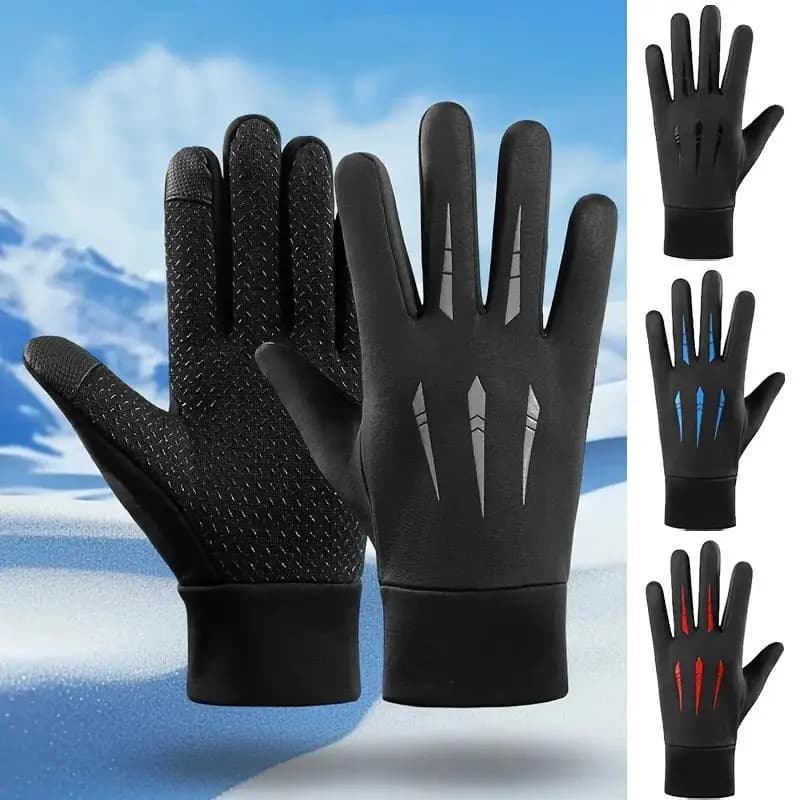 1 paio di guanti caldi antiscivolo invernali per guanti antivento da moto guanti da pesca touch screen da asporto idrorepellenti