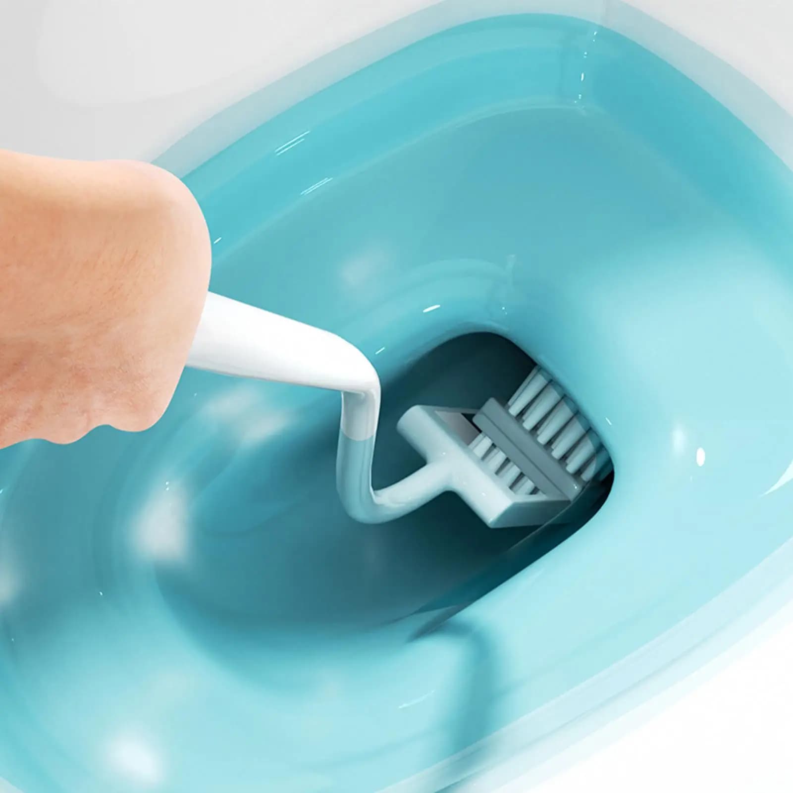 Scopino per WC da bagno Strumento per la pulizia profonda del bagno con specchio visibile Spazzola per fessure per WC dell'hotel per proprietari di case Rinforzi Casa