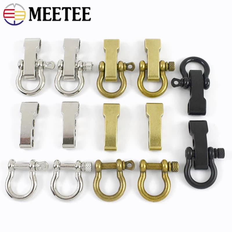 5/10 Pezzi Fibbie Metalliche Meetee con Perno a Vite per Braccialetti in Paracord, Accessori per Lavorazione del Cuoio Fai-da-Te