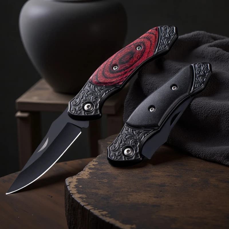 Coltello pieghevole in acciaio inossidabile con bordo curvo per esterni, coltello multifunzionale portatile e pieghevole, coltello professionale da campeggio per frutta