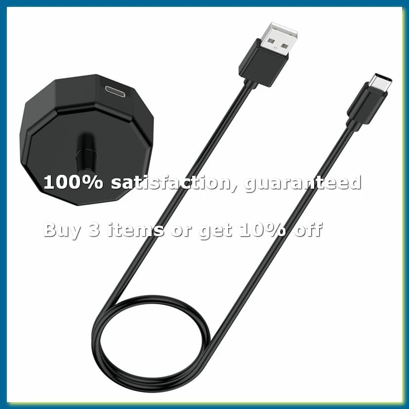 Wire Charger Dock Base USB C Magnetic Charging Cord for Electric Toothbrush Quick Charging Cable Black-BCBW