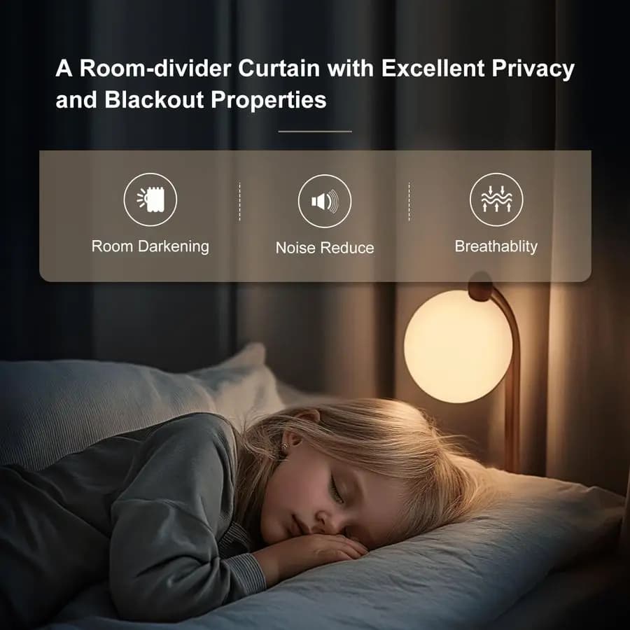 Set di Tende Divisorie con Binari Flessibili e Pieghevoli, Divisori per la Privacy, Tende Oscuranti con Binario a Soffitto per Soggiorno