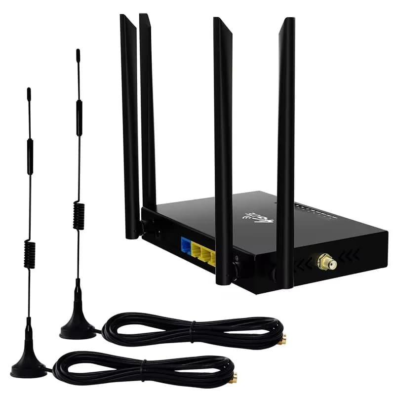 Router Industriale 4G CPE Wireless con Antenna Rimovibile, Slot per Scheda SIM, 5 Porte WAN/LAN, Router 4G Portatile