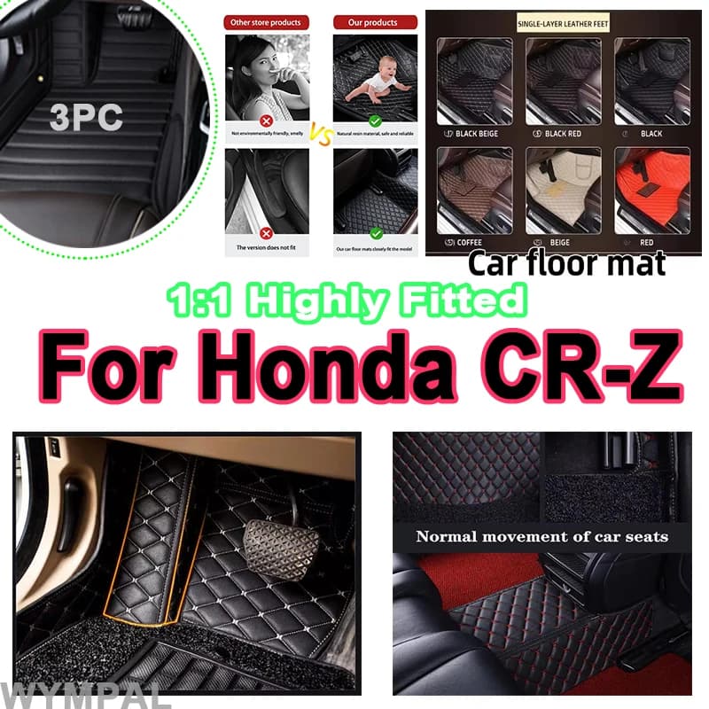 Tappetini per auto di lusso per Honda CR-Z CRZ ZF1 ZF2 2010 ~ 2016 Tappetini per auto Tappeti Parti interne Accessori per tappeti in pelle per auto