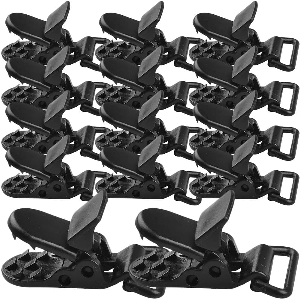 20 Pezzi Clip per Tenda Riutilizzabili, Fermatende in Plastica Resistente Antivento per Tende da Sole, Coperture per Barche, Roulotte, Escursionismo, Campeggio