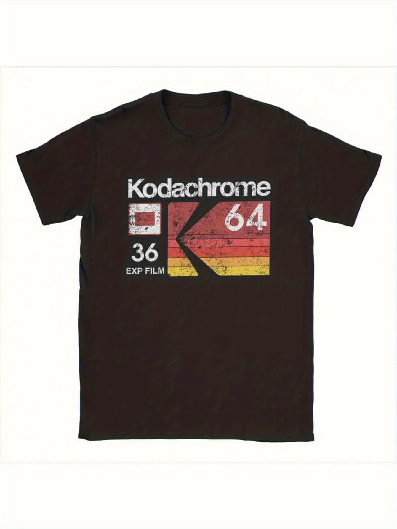 T-shirt da uomo con motivo Kodachrome 36 - Maglietta casual a maniche corte con design a strisce effetto pellicola