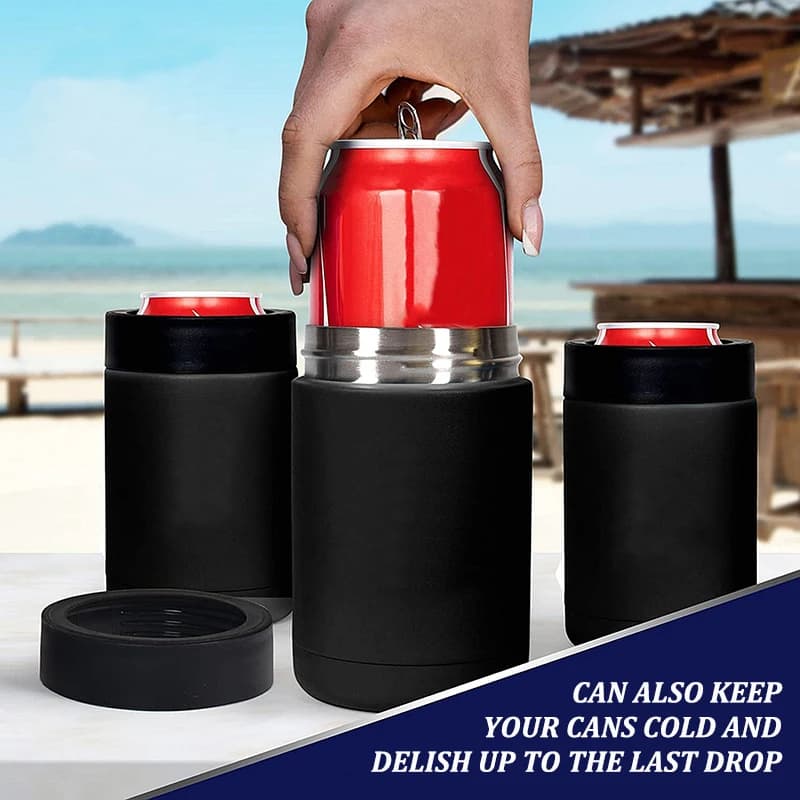 Bottiglia thermos per birra in acciaio inossidabile con isolamento sottovuoto a doppia parete da 12 once con apriscatole - Serbatoio di stoccaggio freddo per bevande, tazza fredda