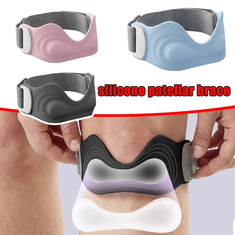 Ginocchiera Traspirante Antiscivolo con Airbag 3D, Protezione Professionale in Silicone per Rotula, Cinturino Regolabile, Prevenzione e Protezione da Infortuni Sportivi