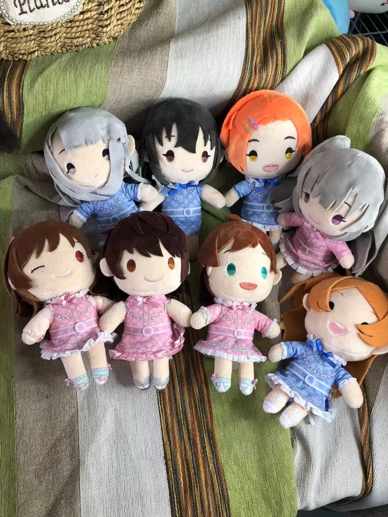 Stelle dell'insieme! Set di giocattoli di peluche per bambole di peluche mika ritsu mao yuzuru JAPAN NUOVO
