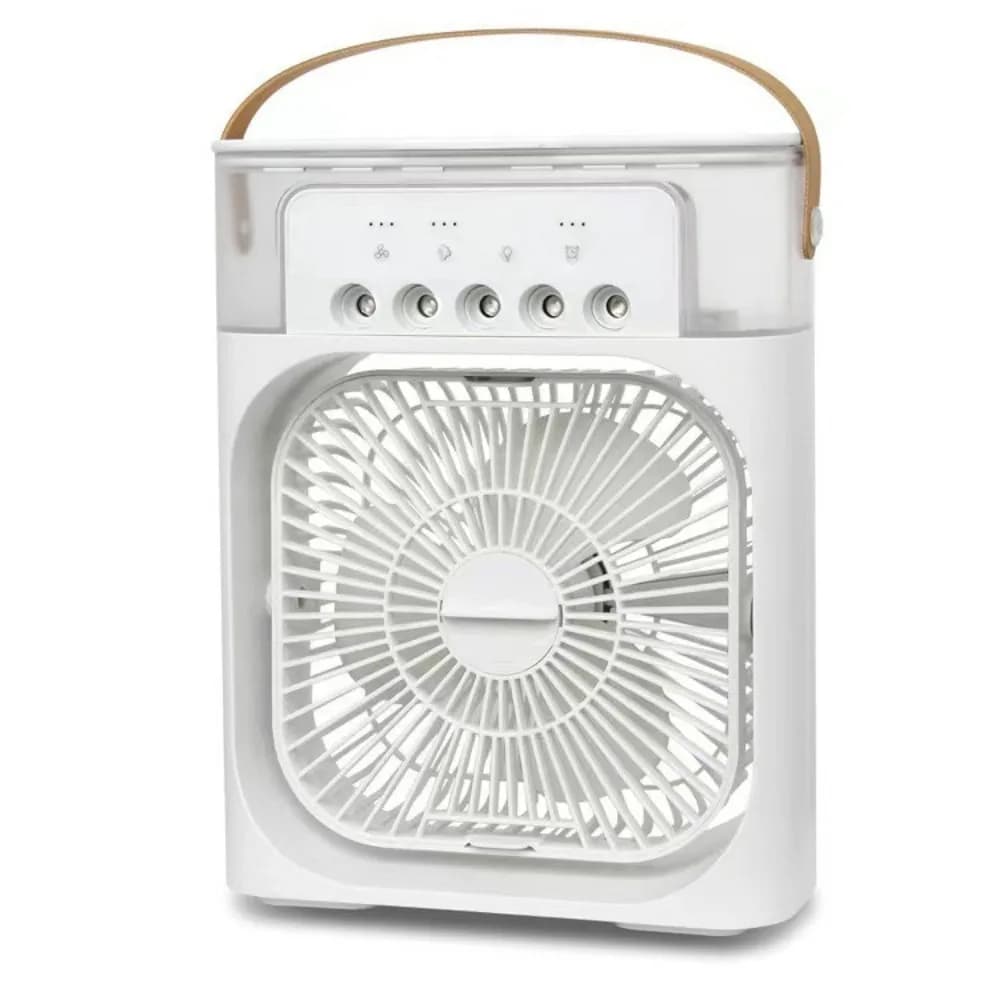 Ventilatore 3 in 1 con Condizionatore d'Aria, Mini Raffrescatore Domestico, Luce Notturna LED, Umidificatore Portatile, Ventilatore Regolabile per Ufficio e Casa