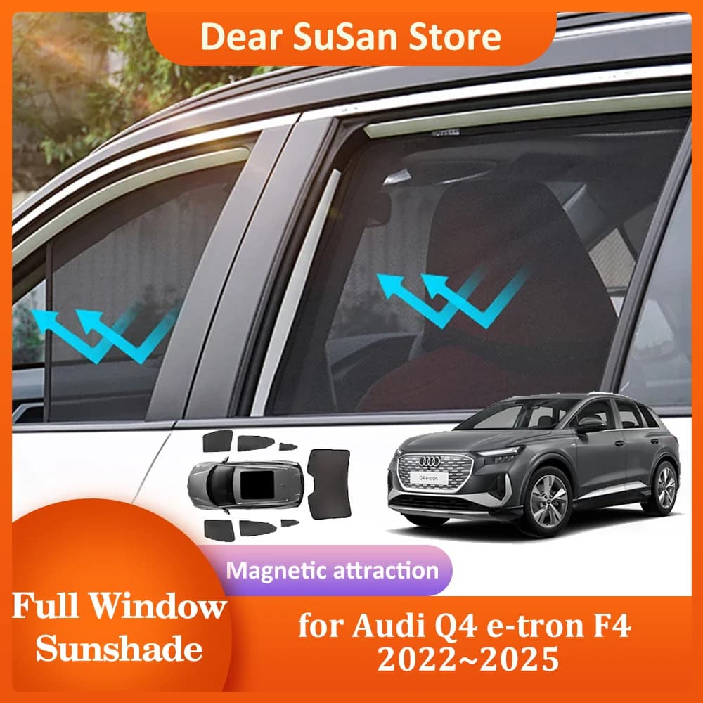 Car Magnetic Sunshade for Audi Q4 e-tron F4 2022~2025 2023 Windshield Curtain Sun Visor Roof Window Sunroof Pad Cover Accessorie