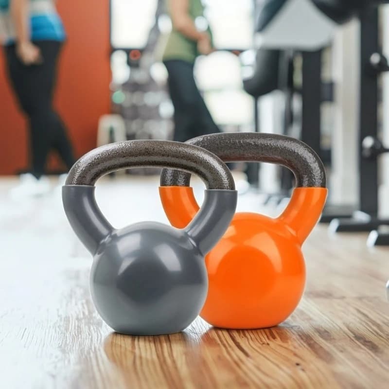Kettlebell in Ghisa Rivestito in Vinile Colorato, Grado Competitivo per Palestra Domestica e Allenamenti in Studio Fitness