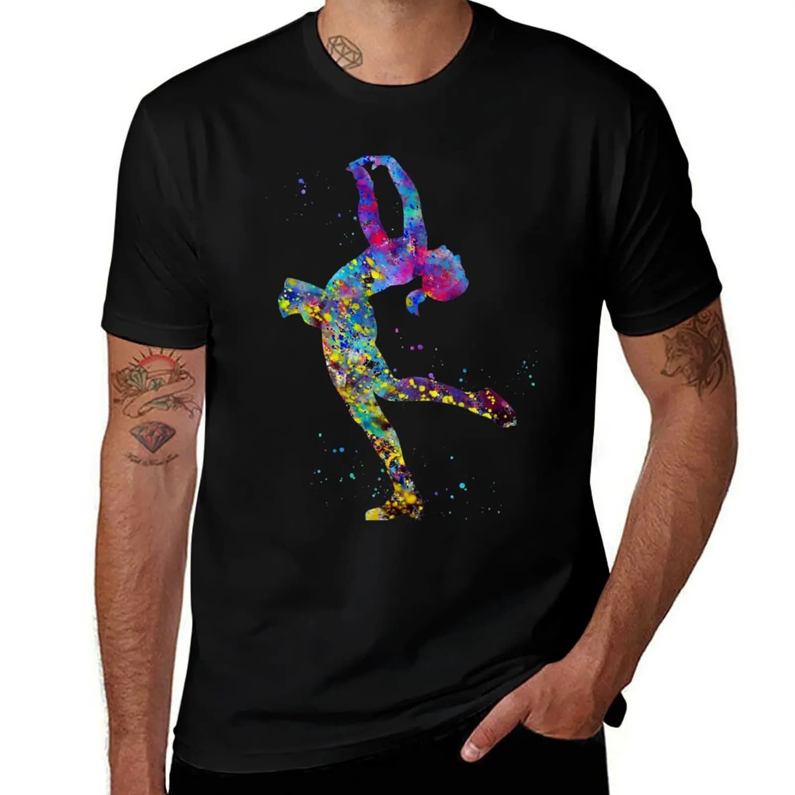 T-shirt da ragazza Skating Girl Ice, morbida maglietta casual in cotone a maniche corte