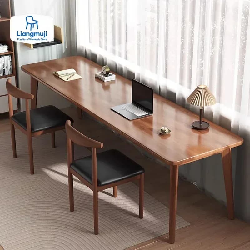 Long Office Desk with Storage Space, Computer Desk with Monitor, European Style, Mesa De Computador, Modern Furniture