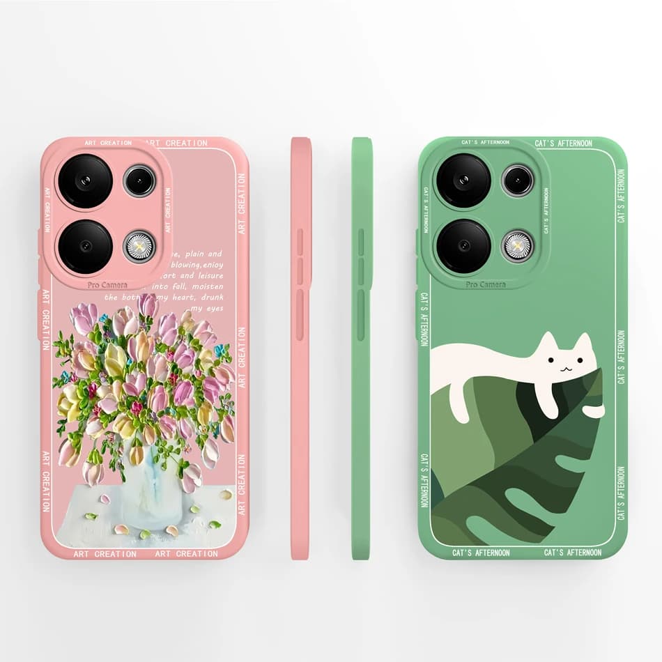 Per Poco M6 Pro custodia per pittura a olio copertura del telefono paraurti antiurto in Silicone liquido morbido per Xiaomi Poco M6 Pro 4G Carcasa Protector