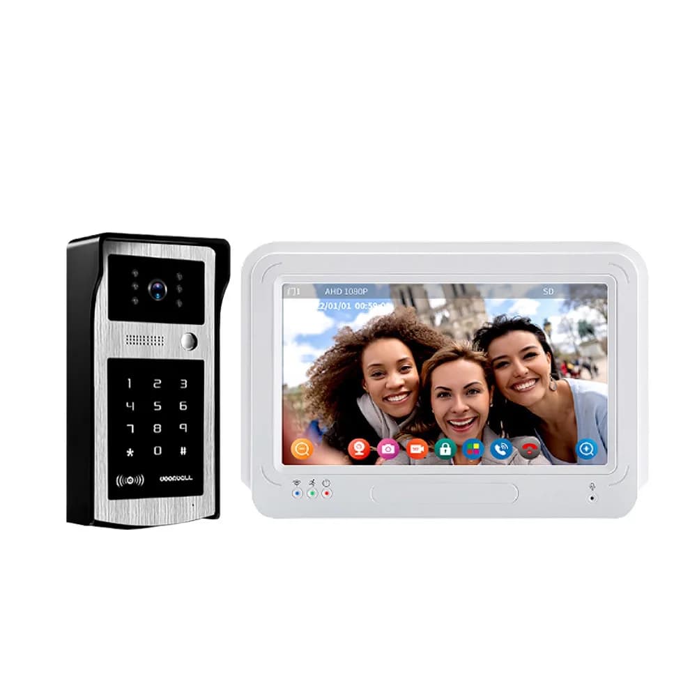 Campanello videocitofono con display ad alta definizione Smart IPS, sblocco Smart Tuya con scheda IC password