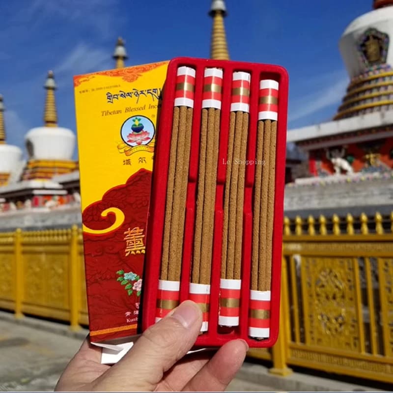 Incenso in stick di piante naturali fatto a mano/Qinghai Thar Incenso tibetano Tempio Meditazione buddista Purificazione della mente Joss Stick