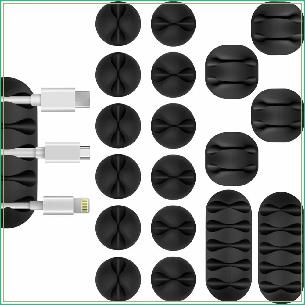 18 PCS Cable Clips Cord Holder - Adhesive Wire Management Organizer for Desk, Nightstand, Office, Home