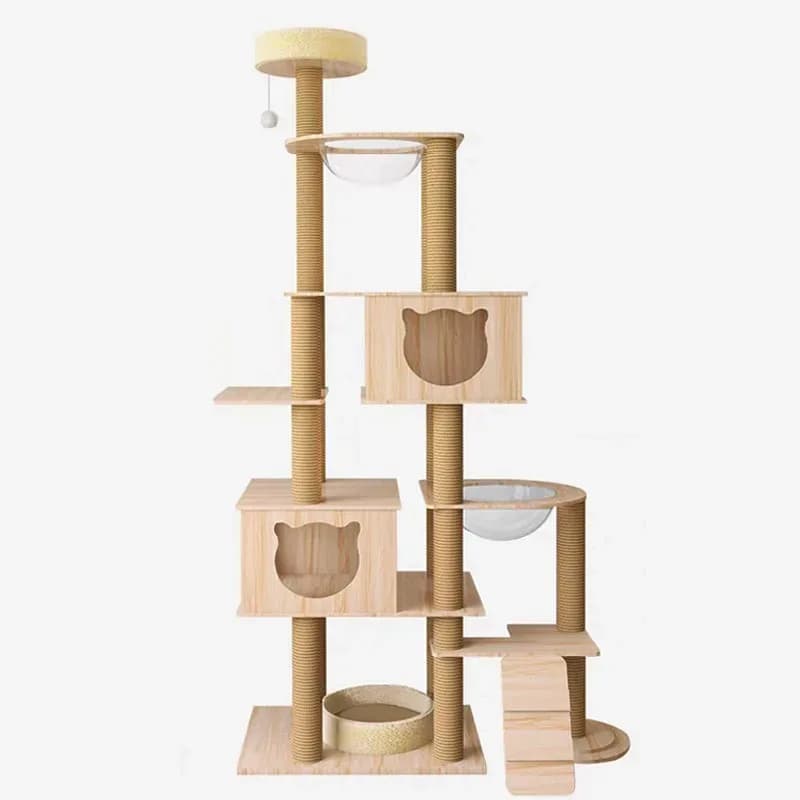 Struttura da arrampicata per gatti nido per gatti albero per gatti tiragraffi per gatti integrato in legno massello grande piattaforma per saltare per gatti villa cilindrica per gatti