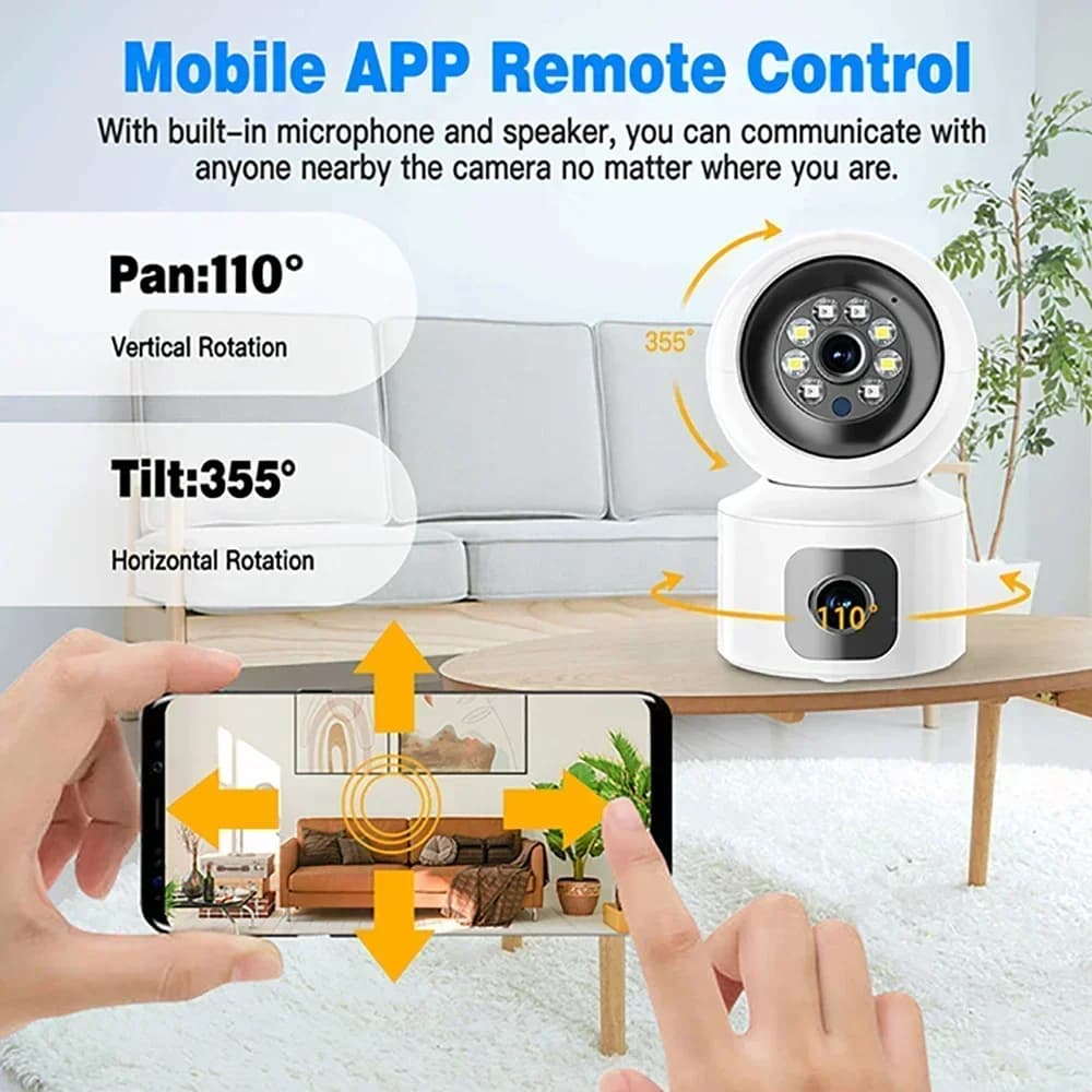 Telecamera WIFI 4MP per Interni, Monitor Wireless per Bambini, Sicurezza Domestica con Tracciamento Automatico, Visione Notturna a Colori, Telecamera di Sorveglianza IP