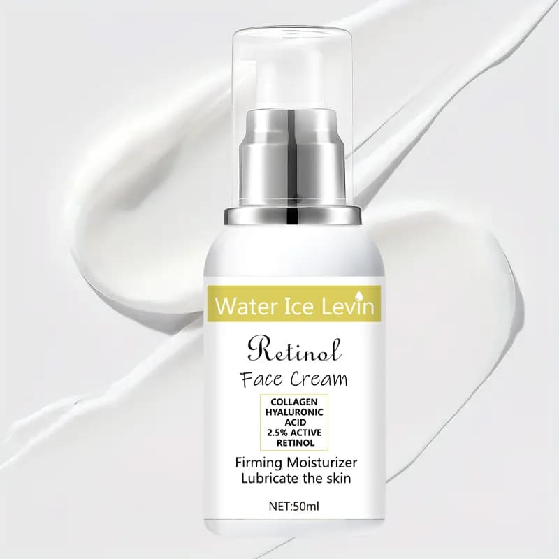 Cream for instant elimination of 50 ml wrinkles containing vitamins of hyaluronic acid, retinol and collagen - Moisturizing cream smooth and firming face, suitable for all skin tones