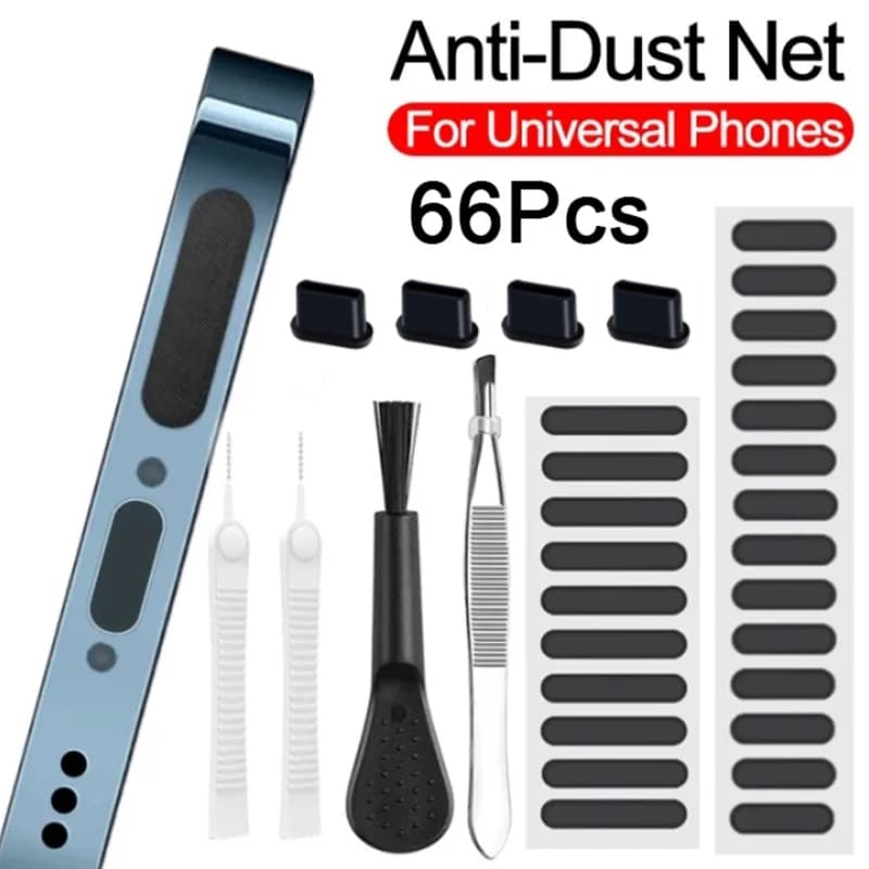 Universal Dust Plug Mobile Phone Speaker Anti Dust Mesh Sticker for iPhone Samsung Mi USB C Charge Port Protector Cleaning Set