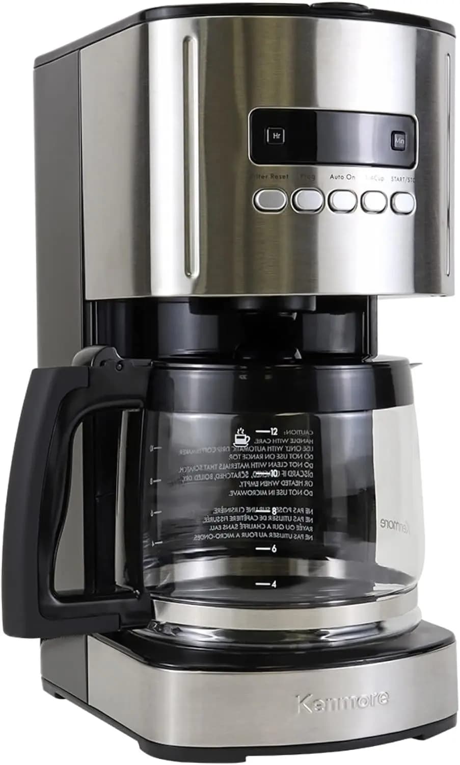 12-Cup Programmable Drip Coffee Maker with Glass Carafe, Bold Brew, Auto Shut-Off, Reusable Filter