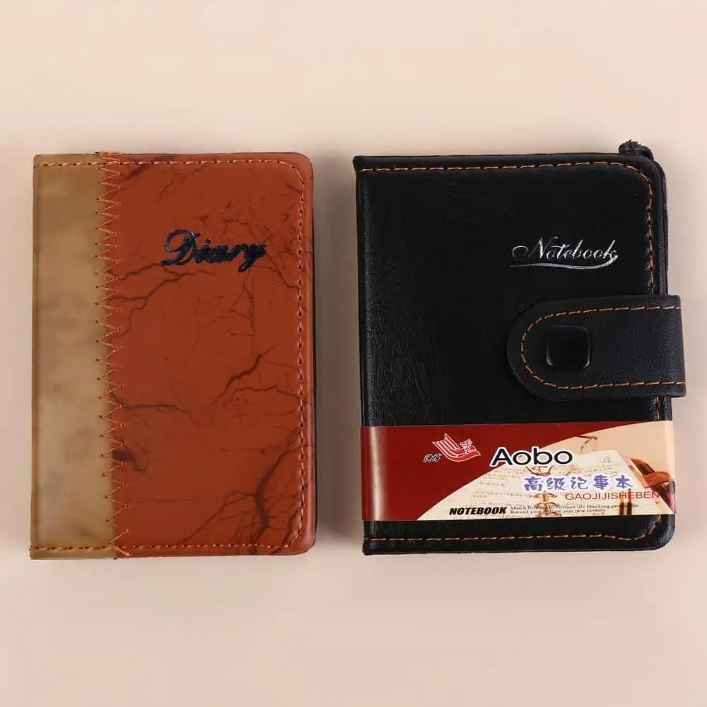 Mini taccuino portatile per affari, blocco note, agenda, diario, blocco note tascabile, carta da scrittura, copertina in PU, taccuino in pelle, materiale scolastico