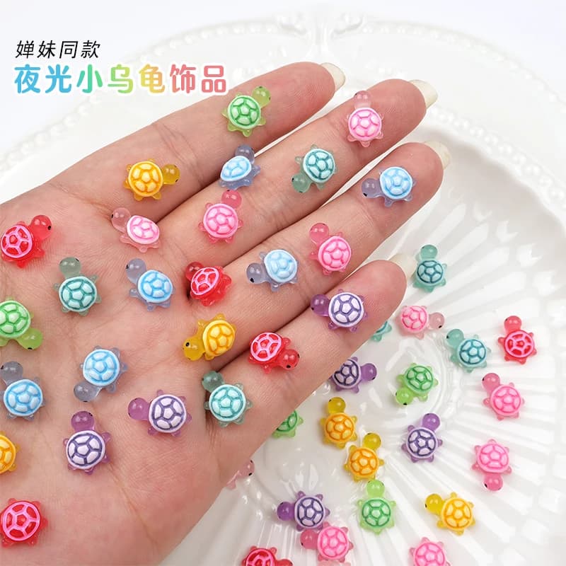 Nottilucente tartaruga opaca 8 stili Flatback Art accessori per unghie fai da te serie di cartoni animati strass per unghie unghie fatte in casa