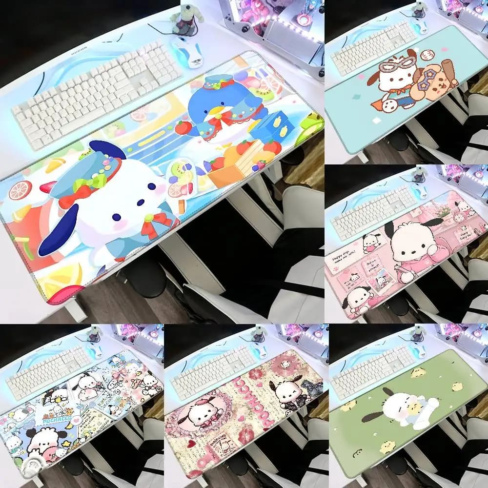 Cute P-Pochacco Mouse Pad Rubber Thicken Overlock Gaming Table Mat Office Computer Keyboard Pad PC Mousepad