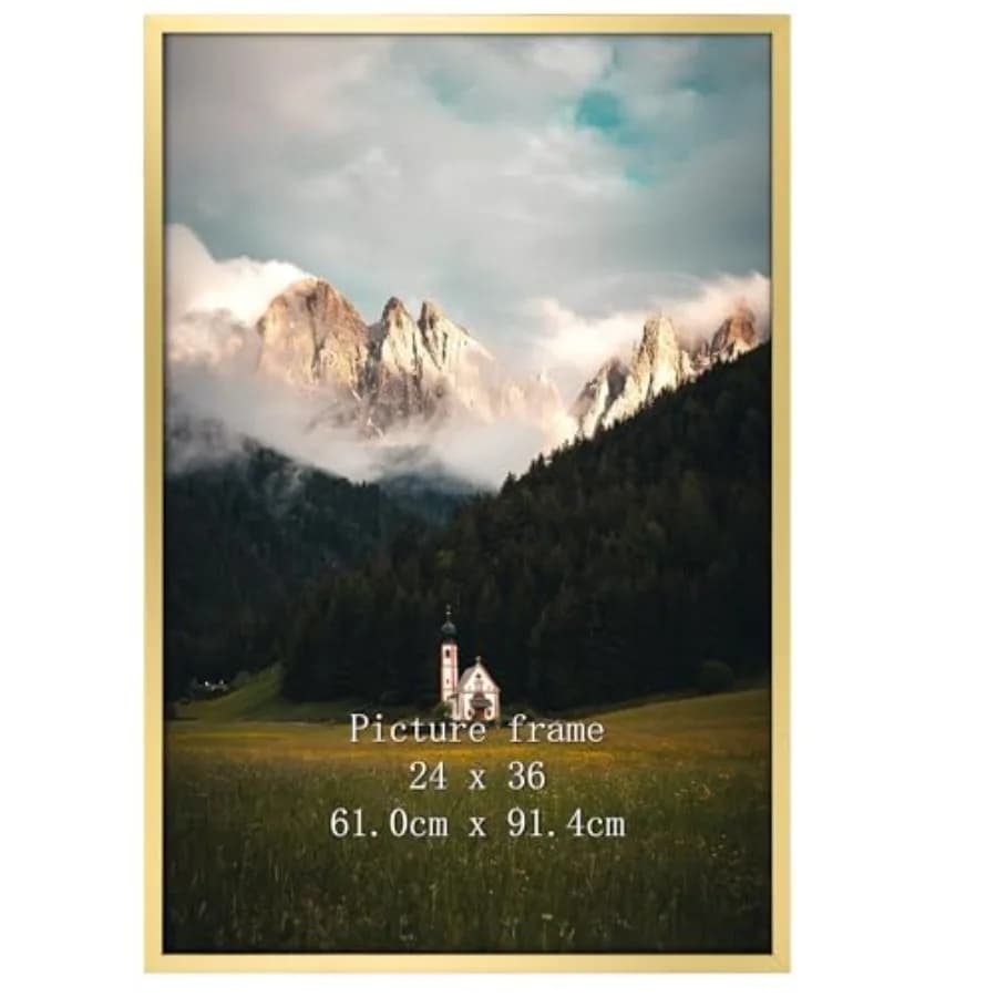 Cornice per Poster 24x36, Cornice in Metallo Texturizzato 36x24 per Esposizione a Parete, Singola