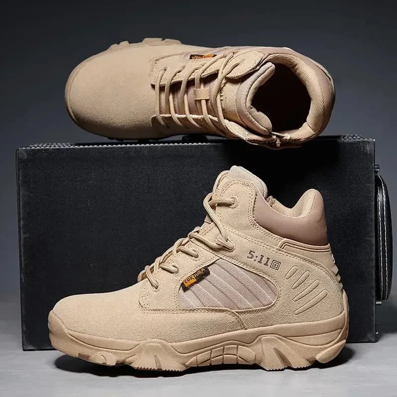 Stivali da uomo stivali da trekking Casual all'aperto stivaletti da deserto antiscivolo scarpe antinfortunistiche da lavoro per uomo stivali con plateau con lacci Botas Hombre