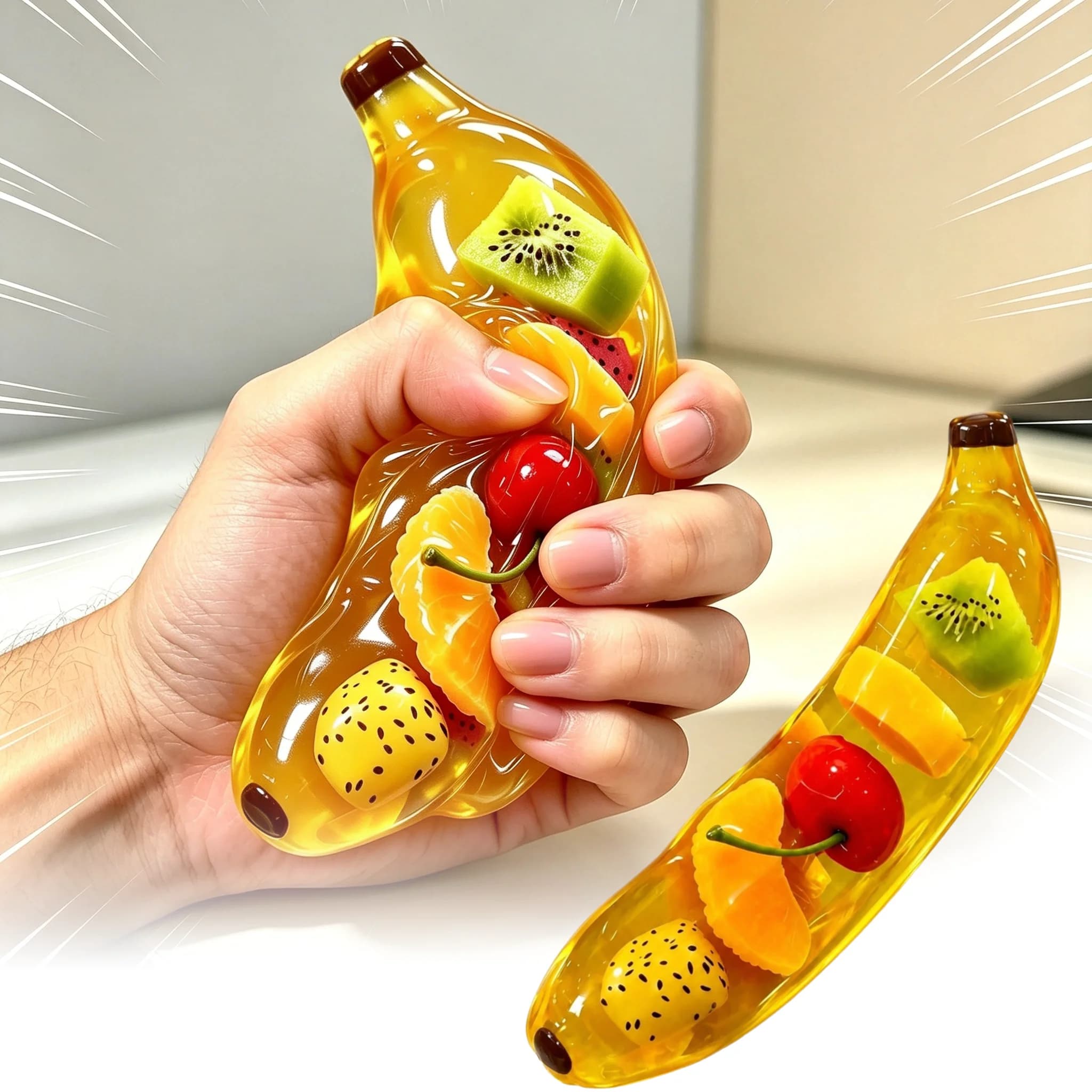 1-8PCS Slow Rebound Banana Squishy Toy Maltose Soft Squeeze Stress Relief Decompression Fidget for Adults Kids Office Party Gift