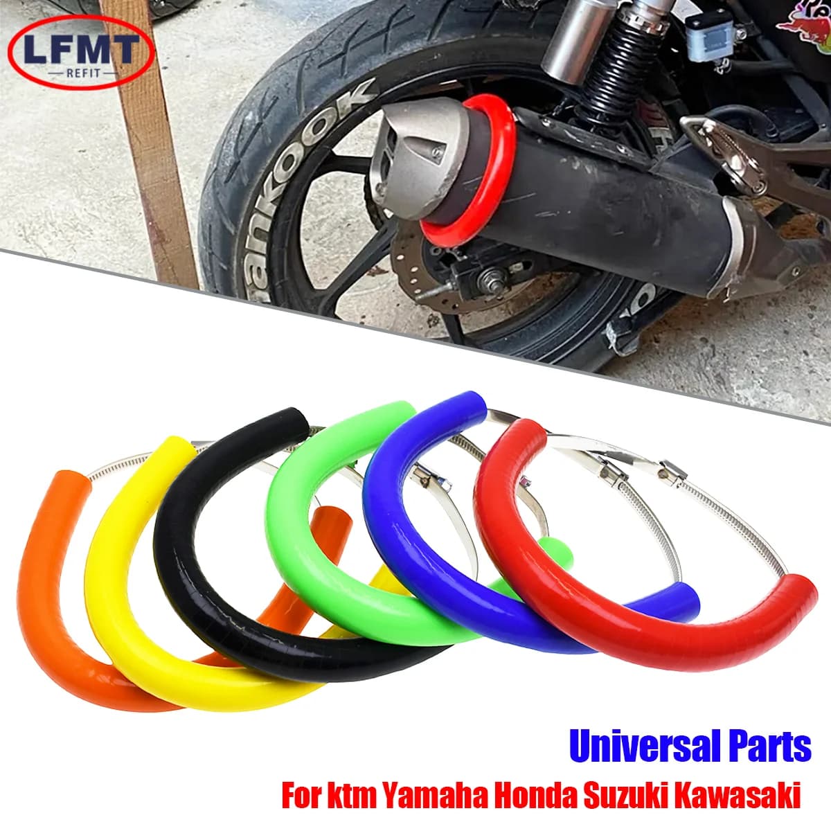 Oval Exhaust Protector Can Cover For KTM Dirt Bike Silicone Guard Anti-hot 250 350 450 500 CC Universal Motorcycle Accessories