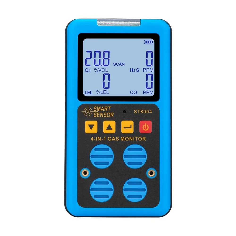 Rilevatore di gas digitale 4 in 1 Ossigeno (O2) Solforuro di idrogeno (H2S) Monossido di carbonio (CO) Gas combustibile LEL Monitor Analizzatore di gas