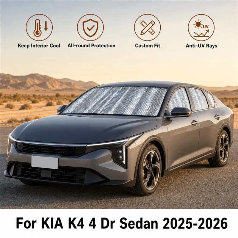 For KIA K4 4 Dr Sedan 2025-2026 Full Set Car Window Sunshades UV Block Privacy Heat Insulated Foldable Car Curtain