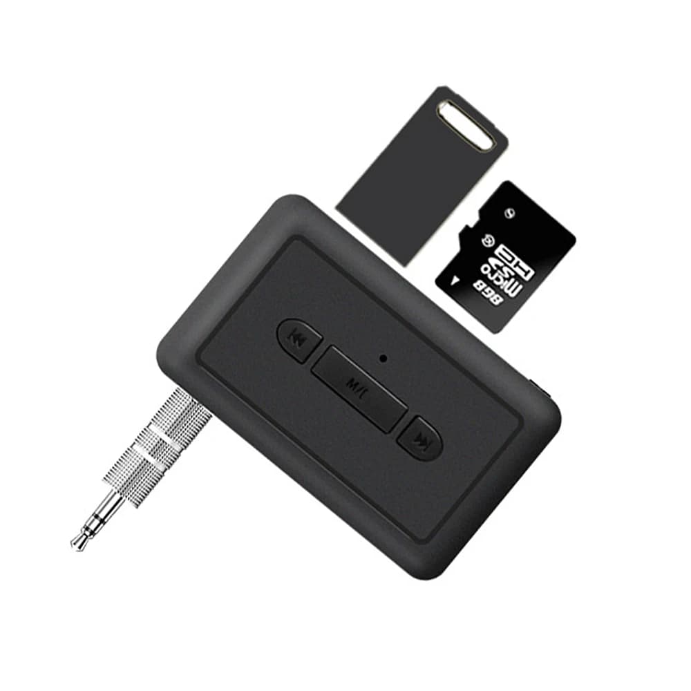 Ricevitore trasmettitore Bluetooth 5.3 Adattatori audio wireless 2 in 1 per altoparlanti PC TV per auto Jack AUX da 3,5 mm Supporto scheda TF U-disk
