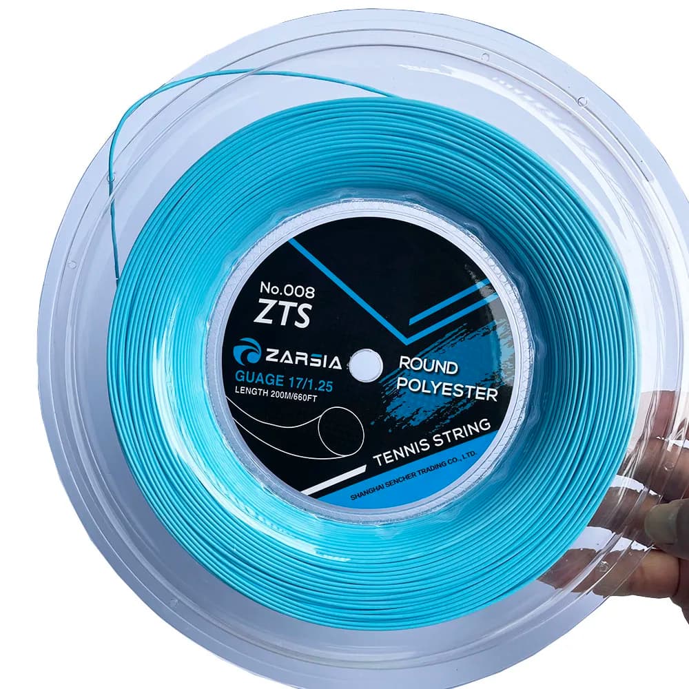 1 Big Reel ZARSIA 4G Polyester Tennis Racket String 1.25MM Durable Smooth Round Tennis Strings ZTS008