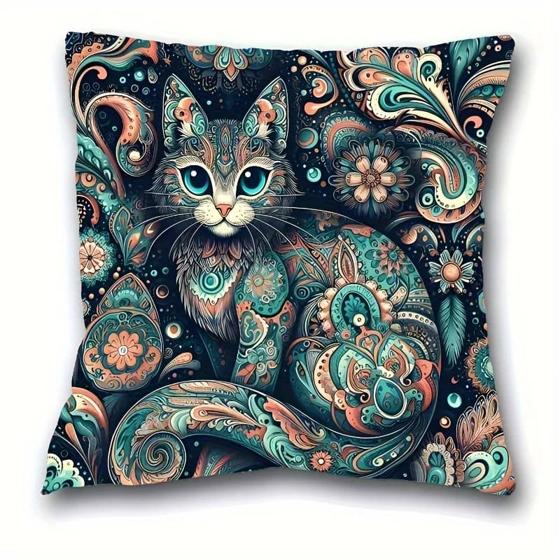 Fodere per cuscini con motivo gatto, federe per sedia e divano, con cerniera, accoglienti, per soggiorno, camera da letto, decorazioni per interni.