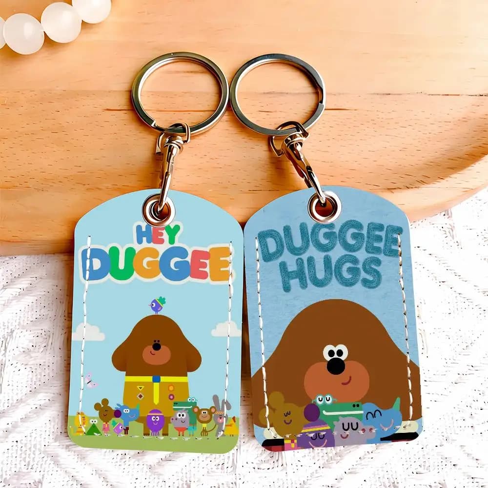 Portachiavi con Porta Carte Cartoon H-Hey D-Duggee-S, Custodia Protettiva per Serratura Porta, Regalo di Sicurezza