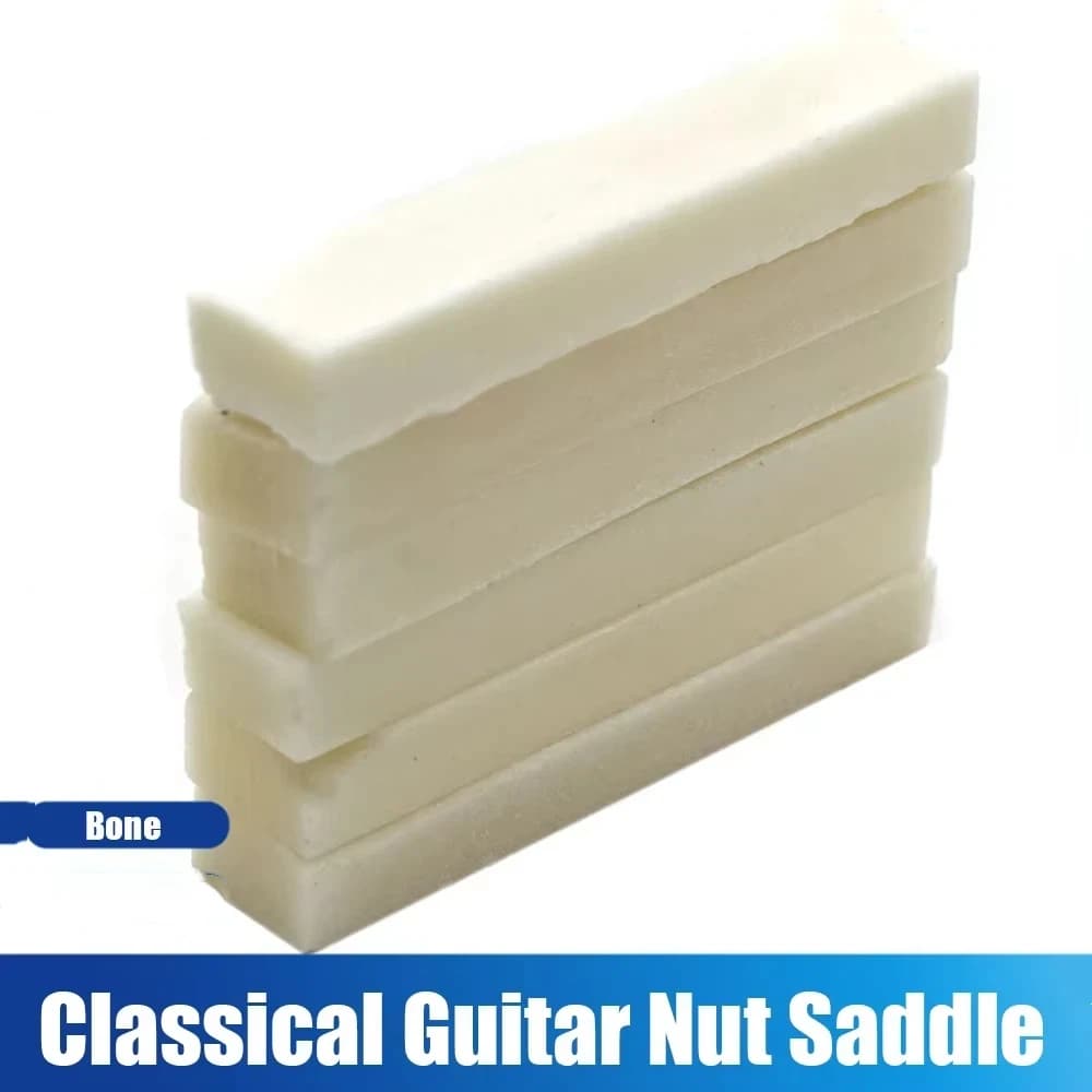 6 PCs Raw Bone Guitar Nut Saddle Blank for Electric Bass Acoustic Classical Guitar Mandolin Banjo Ukulele Guitar Bridge Builder